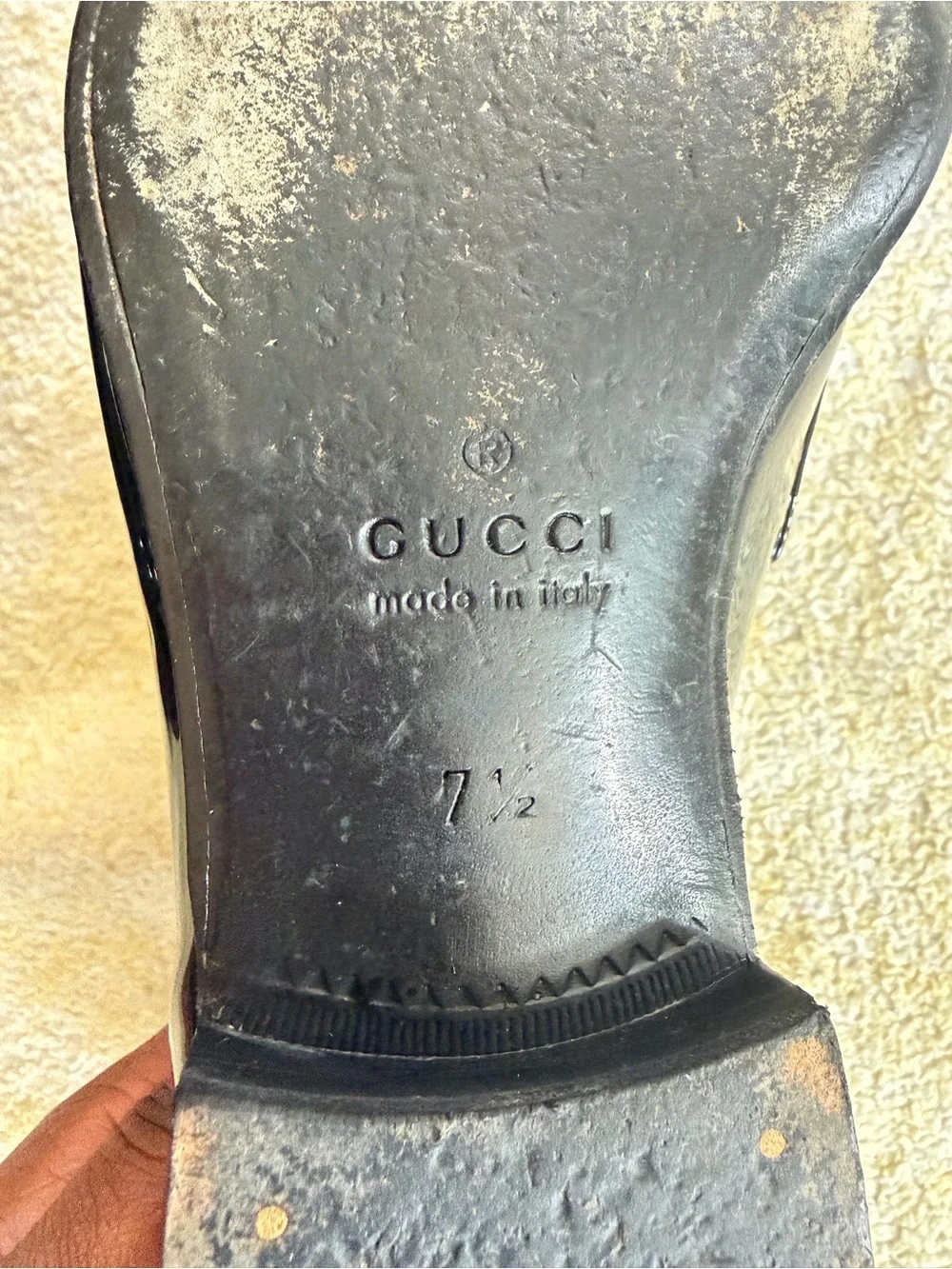 Gucci Black Patent Leather Horsebit Penny Loafers